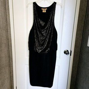 Tory Burch / Black Wool and Sequin Dress  / Size Large